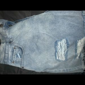 distressed denim shorts